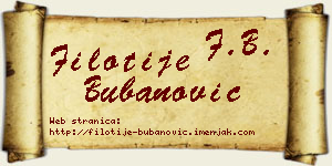 Filotije Bubanović vizit kartica